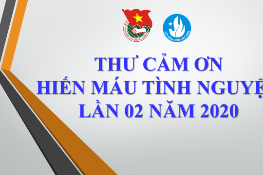 Thư Cảm Ơn Hiến Máu Tình Nguyện Lần 02 Năm 2020.