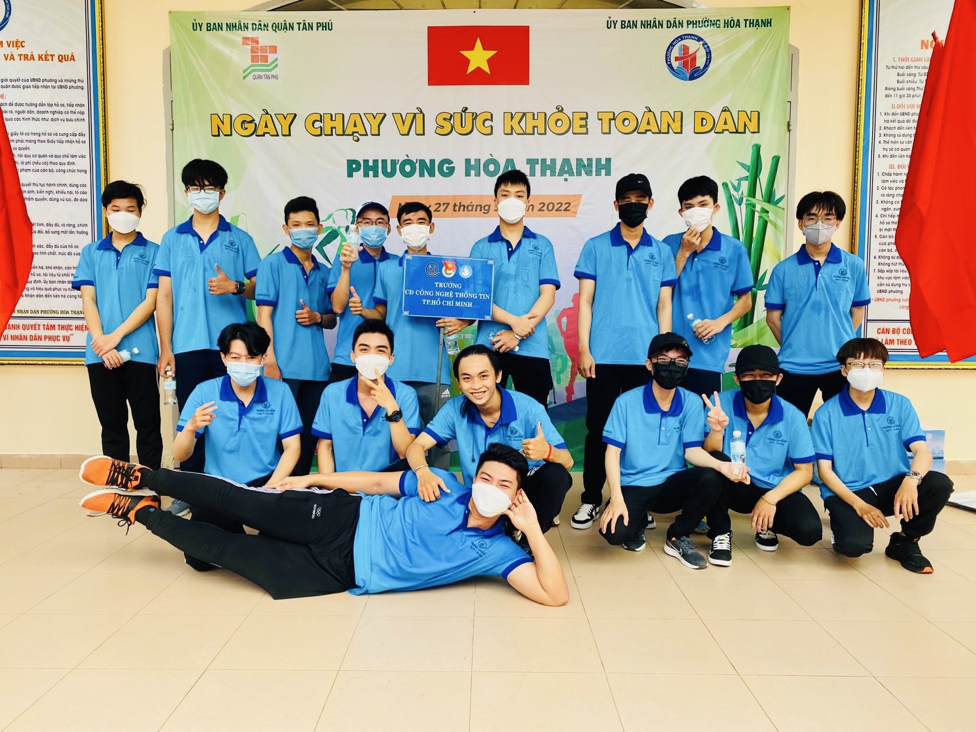 Sinh viên ITC tham gia ngày chạy Olympic vì sức khỏe toàn dân phường Hòa Thạnh năm 2022
