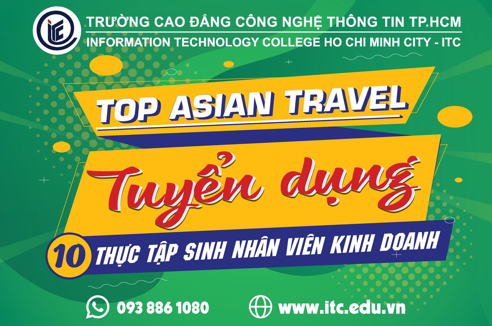 Công ty Top Asian Travel tuyển dụng 10 thực tập sinh kinh doanh